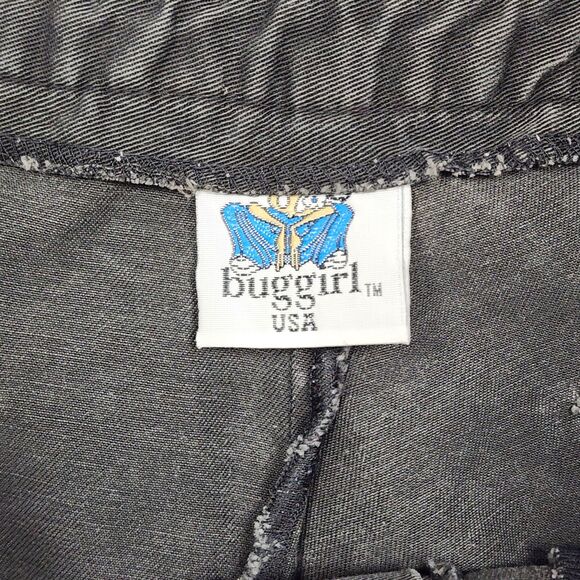 Buggirl RARE Y2K Rave 90s Wide Leg Black Jeans Size M - Picture 4 of 8